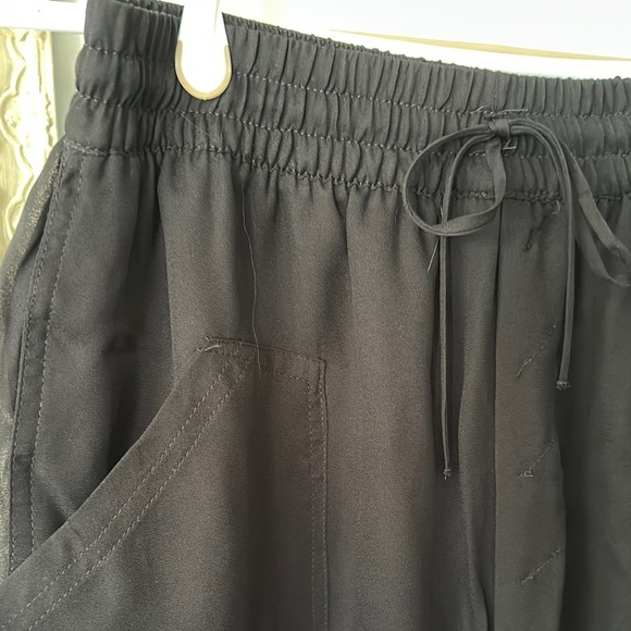 ZARA | Bamboo Black Sheer Wide-Leg Pants with Six Pockets and Draw String - Picture 7 of 16